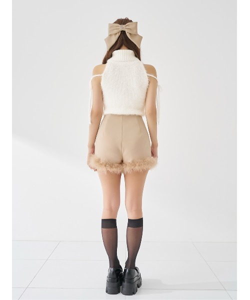 Darich(ダーリッチ)の「ポイントエアリーフェザーショートパンツ(その他パンツ・レディース・ブラック/ピンクベージュ/ベージュ・M/S)」の7枚目の写真