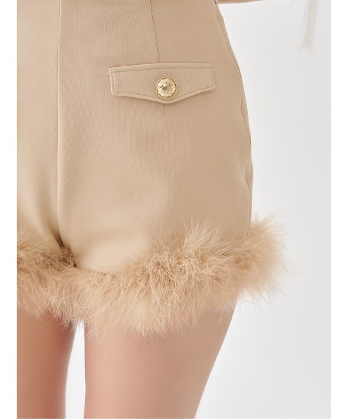 Darich(ダーリッチ)の「ポイントエアリーフェザーショートパンツ(その他パンツ・レディース・ブラック/ピンクベージュ/ベージュ・M/S)」の12枚目の写真