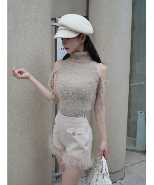 Darich(ダーリッチ)の「ポイントエアリーフェザーショートパンツ(その他パンツ・レディース・ブラック/ピンクベージュ/ベージュ・M/S)」の21枚目の写真