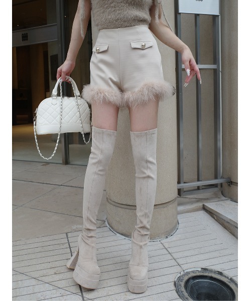 Darich(ダーリッチ)の「ポイントエアリーフェザーショートパンツ(その他パンツ・レディース・ブラック/ピンクベージュ/ベージュ・M/S)」の22枚目の写真