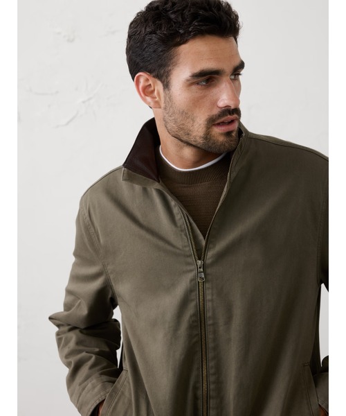 BANANA REPUBLIC FACTORY STORE(バナナリパブリック ファクトリーストア)の「BANANA REPUBLIC FACTORY STORE ピーチドコットンジップジャケット(その他アウター・メンズ・ネイビー/ベージュ・L/XL/M/S)」の1枚目の写真
