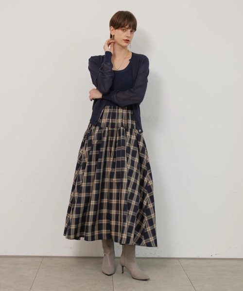 CADUNE(カデュネ)の「ドッキングワンピース(ワンピース・レディース・ネイビー/ホワイト・38/36)」の15枚目の写真