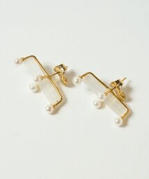 LIVETART | 《BEATRIZ PALACIOS》パールショートクロスピアス(ピアス(両耳用))