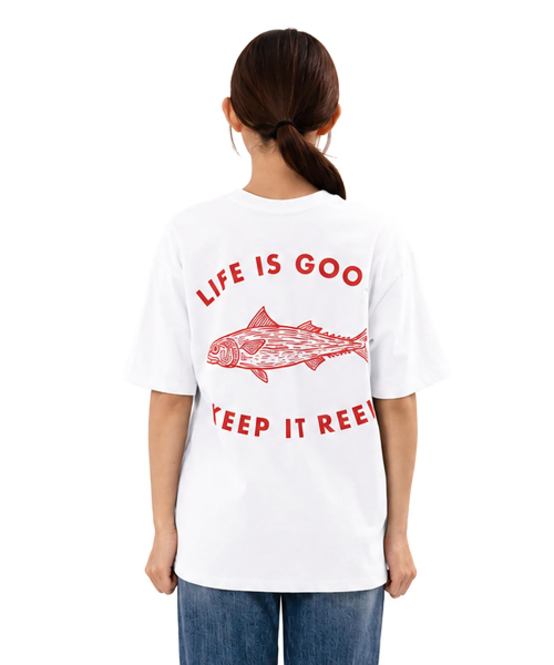 BIGWAVE COLLECTIVE(ビッグウェーブコレクティブ)の「ライフイズグッド 半袖Tシャツ (オフホワイト)(Tシャツ/カットソー・レディース・その他・M/L/XL)」の5枚目の写真