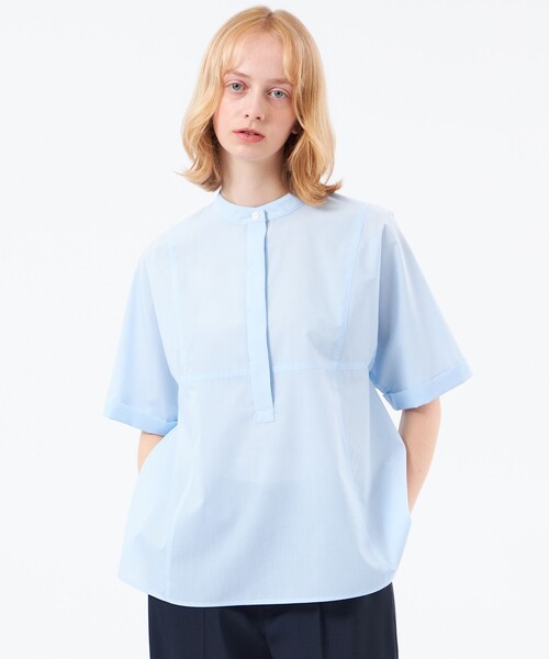 MACKINTOSH PHILOSOPHY(マッキントッシュ フィロソフィー)の「【CRANWELL SHIRTS(クランウェルシャツ)】高密度タイプライター(シャツ/ブラウス・レディース・ピンク系その他2/ブルー/ダークネイビー・36/38)」の1枚目の写真