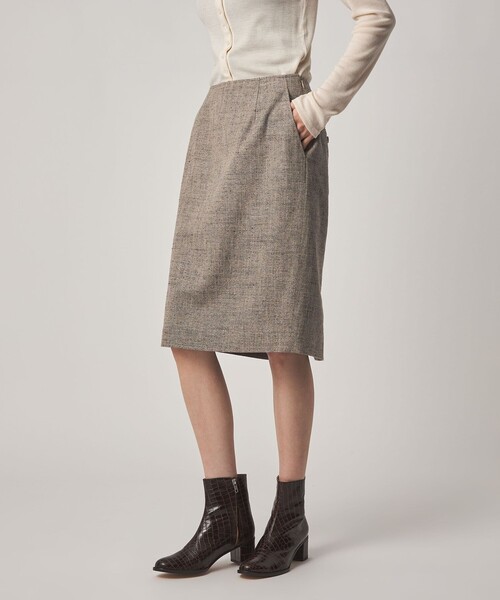 Steven Alan(スティーブンアラン)の「<Steven Alan>ヘリンボーン ツイード ライク ペンシルスカート(スカート・レディース・ベージュ/ネイビー・S/M)」の3枚目の写真
