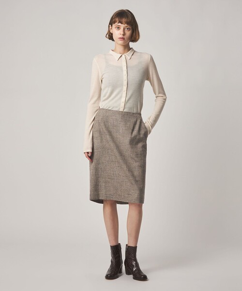 Steven Alan(スティーブンアラン)の「<Steven Alan>ヘリンボーン ツイード ライク ペンシルスカート(スカート・レディース・ベージュ/ネイビー・S/M)」の5枚目の写真