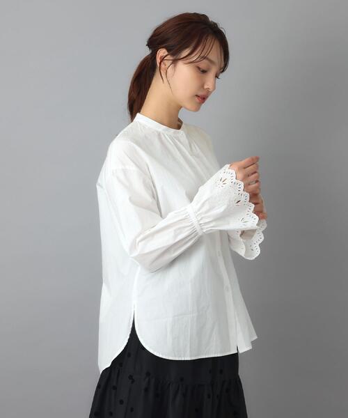 DRESSTERIOR(ドレステリア)の「エンブロイダリーカフスシャツ(シャツ/ブラウス・レディース・ブルー系その他4/オフホワイト・38/36)」の8枚目の写真