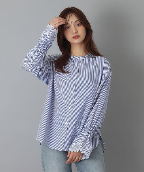 DRESSTERIOR(ドレステリア)の「エンブロイダリーカフスシャツ(シャツ/ブラウス・レディース・ブルー系その他4/オフホワイト・38/36)」の13枚目の写真