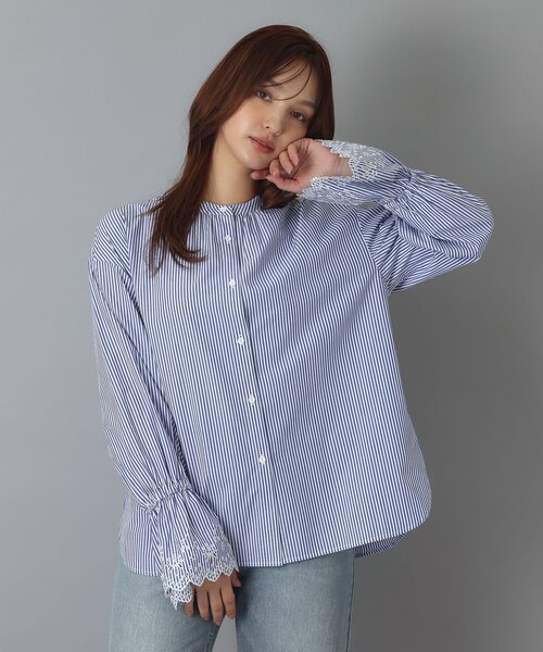 DRESSTERIOR(ドレステリア)の「エンブロイダリーカフスシャツ(シャツ/ブラウス・レディース・ブルー系その他4/オフホワイト・38/36)」の14枚目の写真