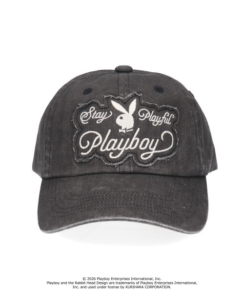 PLAYBOY(プレイボーイ)の「PLAYBOY GRUNGE WASHED CAP / プレイボーイ(キャップ・レディース・ブラウン/ブラック・57~59cm)」の9枚目の写真