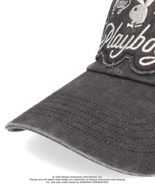 PLAYBOY(プレイボーイ)の「PLAYBOY GRUNGE WASHED CAP / プレイボーイ(キャップ・レディース・ブラウン/ブラック・57~59cm)」の10枚目の写真