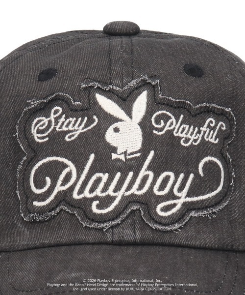 PLAYBOY(プレイボーイ)の「PLAYBOY GRUNGE WASHED CAP / プレイボーイ(キャップ・レディース・ブラウン/ブラック・57~59cm)」の11枚目の写真