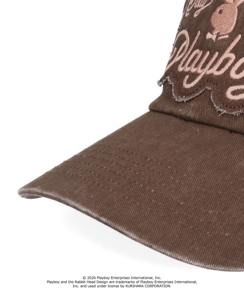 PLAYBOY(プレイボーイ)の「PLAYBOY GRUNGE WASHED CAP / プレイボーイ(キャップ・レディース・ブラウン/ブラック・57~59cm)」の14枚目の写真