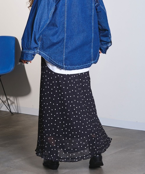 ROSE BUD（ローズバッド）の「PRINTED NARROW SKIRT（スカート・レディース・ベージュ/バーガンディー/ブラック・ONE SIZE）」の8枚目の写真