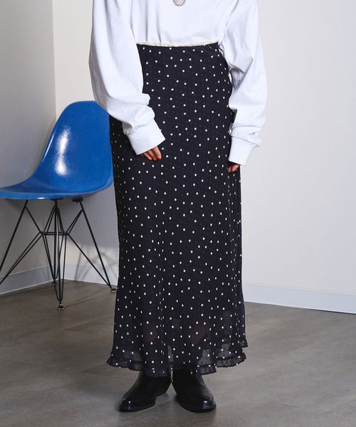 ROSE BUD（ローズバッド）の「PRINTED NARROW SKIRT（スカート・レディース・ベージュ/バーガンディー/ブラック・ONE SIZE）」の12枚目の写真