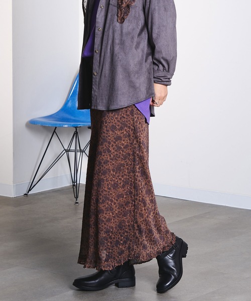 ROSE BUD（ローズバッド）の「PRINTED NARROW SKIRT（スカート・レディース・ベージュ/バーガンディー/ブラック・ONE SIZE）」の19枚目の写真