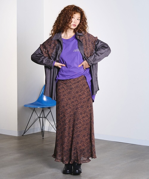 ROSE BUD（ローズバッド）の「PRINTED NARROW SKIRT（スカート・レディース・ベージュ/バーガンディー/ブラック・ONE SIZE）」の21枚目の写真