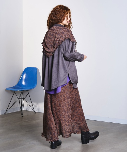ROSE BUD（ローズバッド）の「PRINTED NARROW SKIRT（スカート・レディース・ベージュ/バーガンディー/ブラック・ONE SIZE）」の5枚目の写真