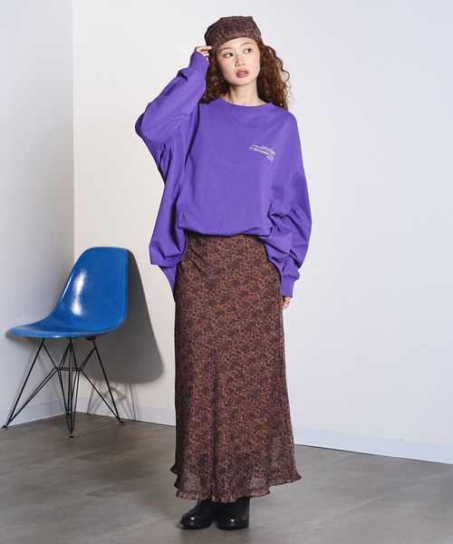 ROSE BUD（ローズバッド）の「PRINTED NARROW SKIRT（スカート・レディース・ベージュ/バーガンディー/ブラック・ONE SIZE）」の6枚目の写真
