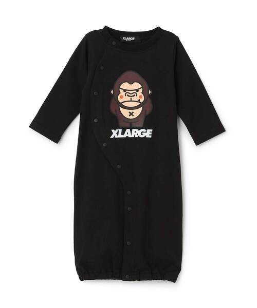 XLARGE KIDS(エクストララージキッズ)の「バックスタイルファニーゴリラ2WAYオール(ロンパース・キッズ・イエロー/トップグレー/ブラック・50-70cm)」の2枚目の写真