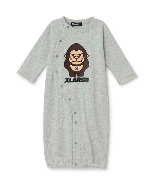 XLARGE KIDS(エクストララージキッズ)の「バックスタイルファニーゴリラ2WAYオール(ロンパース・キッズ・イエロー/トップグレー/ブラック・50-70cm)」の3枚目の写真