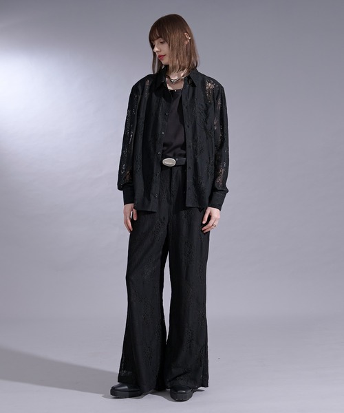 Ellno Loset(エルノロゼット)の「ニュアンスレースセミワイドパンツ/SETUP対応(スラックス・メンズ・ブラック/チャコール・LARGE/MEDIUM/SMALL/X-SMALL)」の17枚目の写真