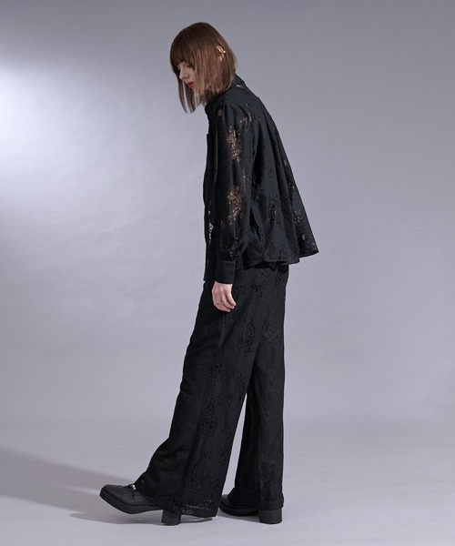 Ellno Loset(エルノロゼット)の「ニュアンスレースセミワイドパンツ/SETUP対応(スラックス・メンズ・ブラック/チャコール・LARGE/MEDIUM/SMALL/X-SMALL)」の18枚目の写真