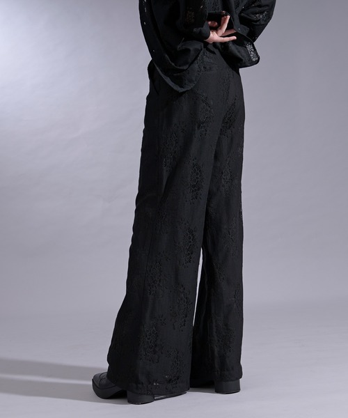 Ellno Loset(エルノロゼット)の「ニュアンスレースセミワイドパンツ/SETUP対応(スラックス・メンズ・ブラック/チャコール・LARGE/MEDIUM/SMALL/X-SMALL)」の15枚目の写真