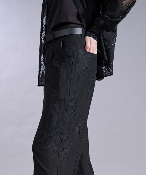 Ellno Loset(エルノロゼット)の「ニュアンスレースセミワイドパンツ/SETUP対応(スラックス・メンズ・ブラック/チャコール・LARGE/MEDIUM/SMALL/X-SMALL)」の12枚目の写真