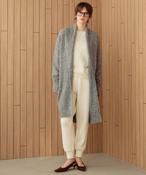 ELFRANK(エルフランク)の「【2026AW】ショールカラーロングニットカーディガン(カーディガン/ボレロ・レディース・ブラック/ベージュ/グレー・FREE)」の3枚目の写真