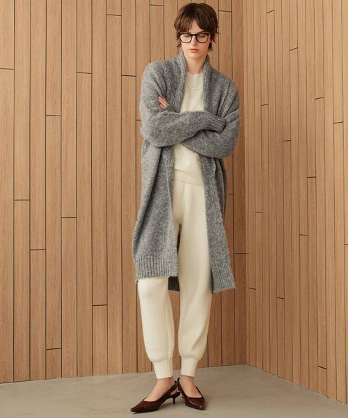 ELFRANK(エルフランク)の「【2026AW】ショールカラーロングニットカーディガン(カーディガン/ボレロ・レディース・ブラック/ベージュ/グレー・FREE)」の9枚目の写真