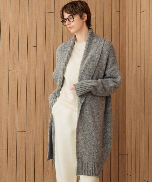ELFRANK(エルフランク)の「【2026AW】ショールカラーロングニットカーディガン(カーディガン/ボレロ・レディース・ブラック/ベージュ/グレー・FREE)」の10枚目の写真