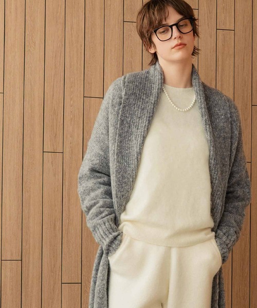 ELFRANK(エルフランク)の「【2026AW】ショールカラーロングニットカーディガン(カーディガン/ボレロ・レディース・ブラック/ベージュ/グレー・FREE)」の11枚目の写真