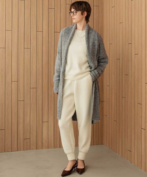 ELFRANK(エルフランク)の「【2026AW】ショールカラーロングニットカーディガン(カーディガン/ボレロ・レディース・ブラック/ベージュ/グレー・FREE)」の12枚目の写真
