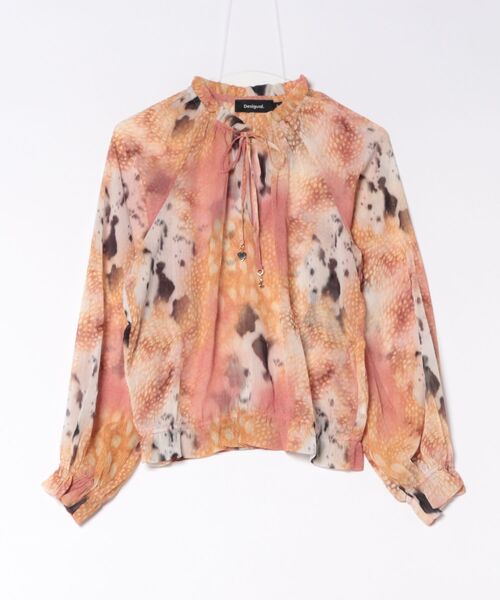 Desigual(デシグアル)の「Abstract watercolor textile blouse / アブストラクトウォーターカラーテキスタイルブラウス(シャツ/ブラウス・レディース・ホワイト・L/M/S/XS)」の3枚目の写真