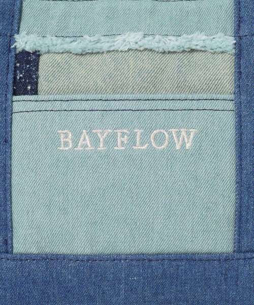 BAYFLOW（ベイフロー）の「[500mlペットボトル収納可]Sサイズデニム切替ロゴトート（トートバッグ・レディース・ブルー/ブラック・FREE）」の14枚目の写真