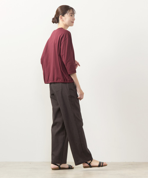 MELROSE claire(メルローズ クレール)の「【フロッキーロゴPTドロストTシャツ】(Tシャツ/カットソー・レディース・ブラック/ブラウン系その他/オフホワイト/ボルドー・FREE)」の14枚目の写真