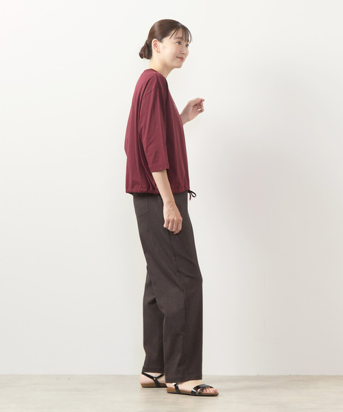 MELROSE claire(メルローズ クレール)の「【フロッキーロゴPTドロストTシャツ】(Tシャツ/カットソー・レディース・ブラック/ブラウン系その他/オフホワイト/ボルドー・FREE)」の16枚目の写真
