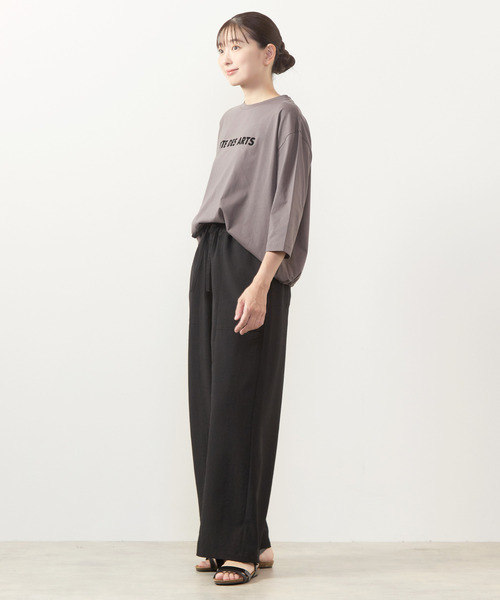 MELROSE claire(メルローズ クレール)の「【フロッキーロゴPTドロストTシャツ】(Tシャツ/カットソー・レディース・ブラック/ブラウン系その他/オフホワイト/ボルドー・FREE)」の20枚目の写真