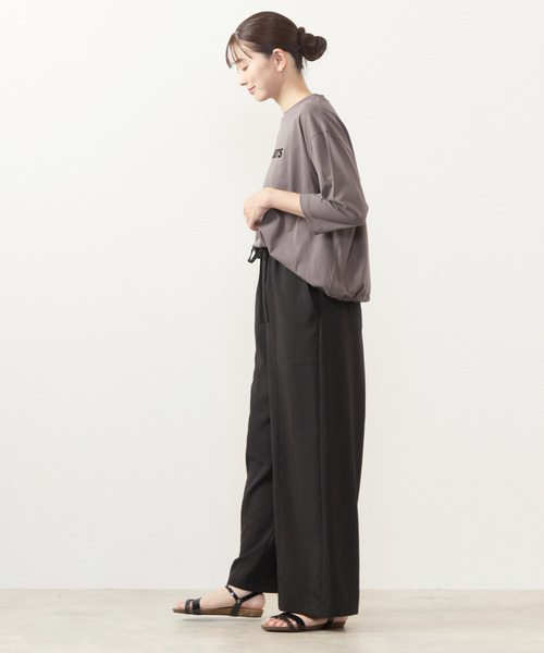 MELROSE claire(メルローズ クレール)の「【フロッキーロゴPTドロストTシャツ】(Tシャツ/カットソー・レディース・ブラック/ブラウン系その他/オフホワイト/ボルドー・FREE)」の21枚目の写真