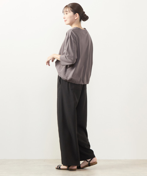 MELROSE claire(メルローズ クレール)の「【フロッキーロゴPTドロストTシャツ】(Tシャツ/カットソー・レディース・ブラック/ブラウン系その他/オフホワイト/ボルドー・FREE)」の22枚目の写真