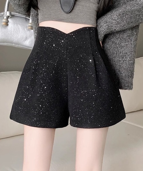 GLAMOROUS JANE（グラマラスジェーン）の「ハイウエストラメショートパンツ（その他パンツ・レディース・グレー/ブラック・M/L）」の6枚目の写真