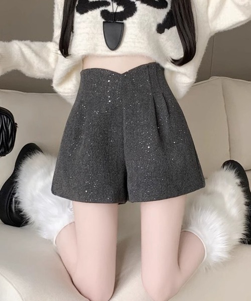 GLAMOROUS JANE（グラマラスジェーン）の「ハイウエストラメショートパンツ（その他パンツ・レディース・グレー/ブラック・M/L）」の13枚目の写真