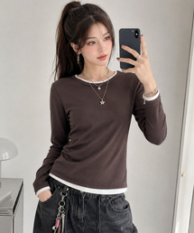 レディースレイヤードTシャツ-FERG5162B08