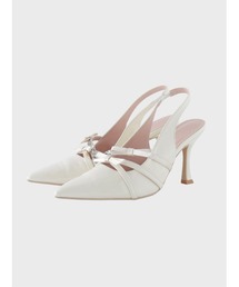 M me eme（エムミーエメ）の「Double strap ribbon pointed mules(eme11124)（その他シューズ）」