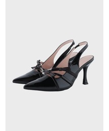 M me eme（エムミーエメ）の「Double strap ribbon pointed mules(eme11124)（その他シューズ）」