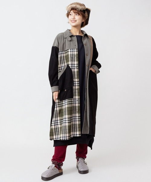 チャイハネ(チャイハネ)の「【チャイハネ】アメハントシャツワンピース(シャツワンピース・レディース・ブラック/ベージュ/レッド・FREE)」の2枚目の写真
