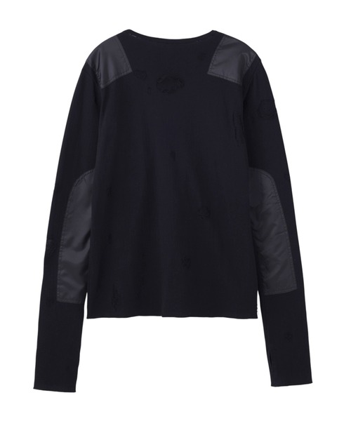 JOHN LAWRENCE SULLIVAN（ジョンローレンスサリバン）の「DAMAGED JERSEY COMMAND PULLOVER（Tシャツ/カットソー・メンズ・ブラック/カーキ・SMALL/MEDIUM）」の3枚目の写真