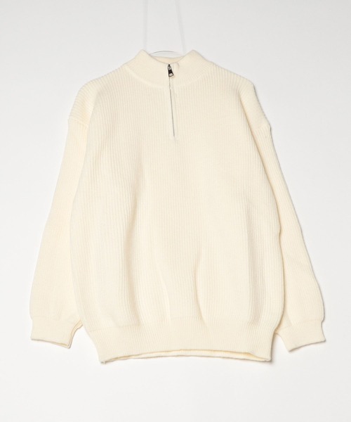 Chick(チック)の「Half-zip knit/ハーフジップニット 2026年 夏 夏服メンズ(ニット/セーター・レディース・ホワイト・L)」の1枚目の写真